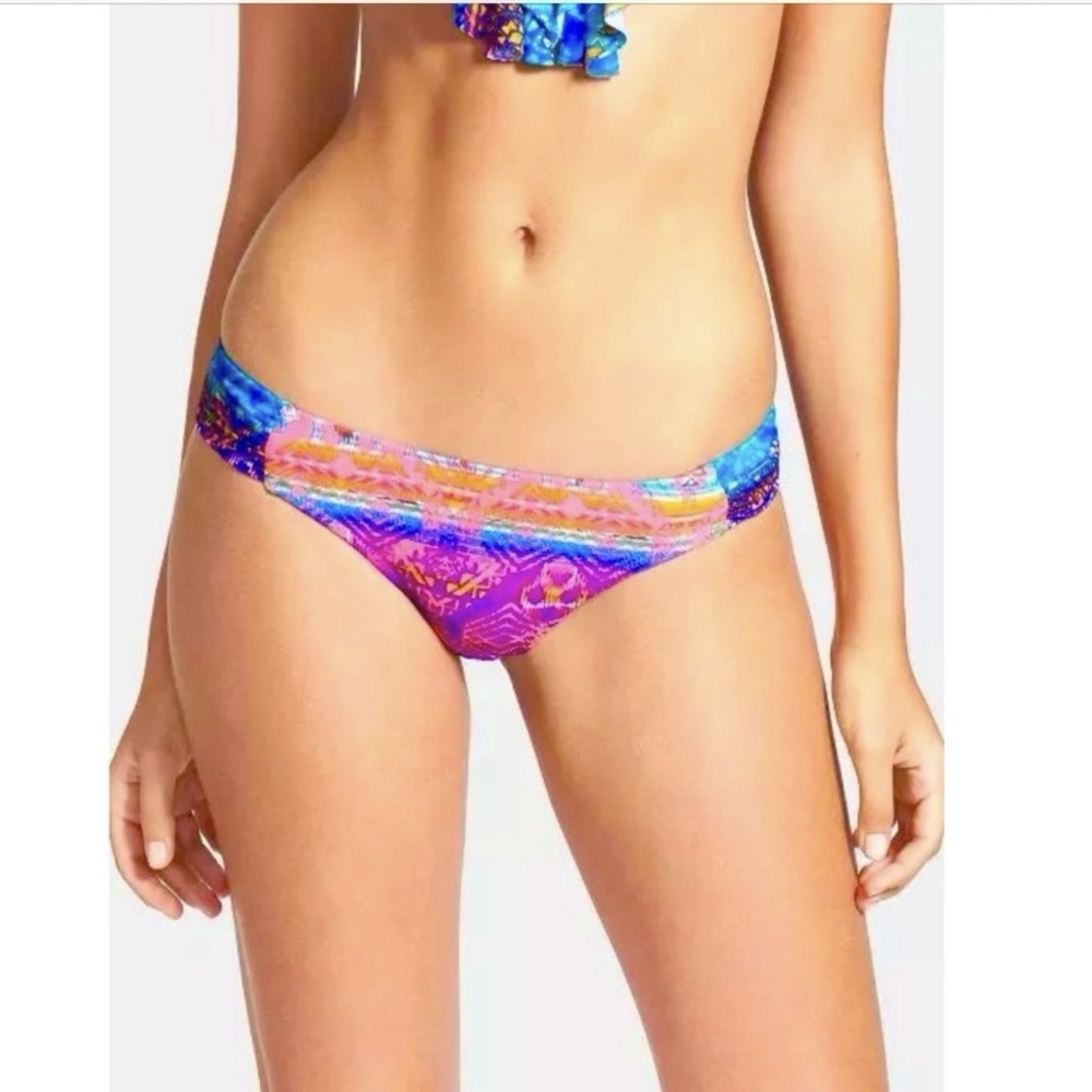 Jessica Simpson Boho Tulum Tribal Aztec Swimsuit Bikini Bottom Size M